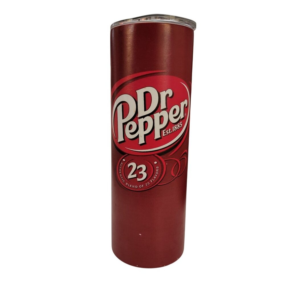 Dr Pepper Stainless Steel Tumbler 20 oz “23 Flavors” Travel Cup w/ Lid